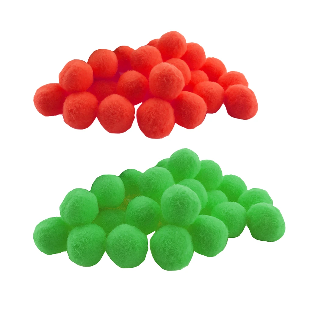 200 Pieces Pompom Balls Pom Poms Craft Fluffy Small Craft Pompoms Crafts Decorations Red and Green Eco-Friendly and Safe