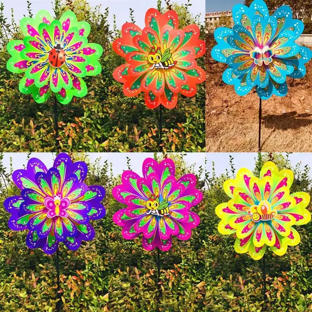 Insect Windmill Wind  Bee Butterfly Kids Children Toys Outdoor Traditional Toy Garden Party Decoration Gifts Rotating Pinwheel 1