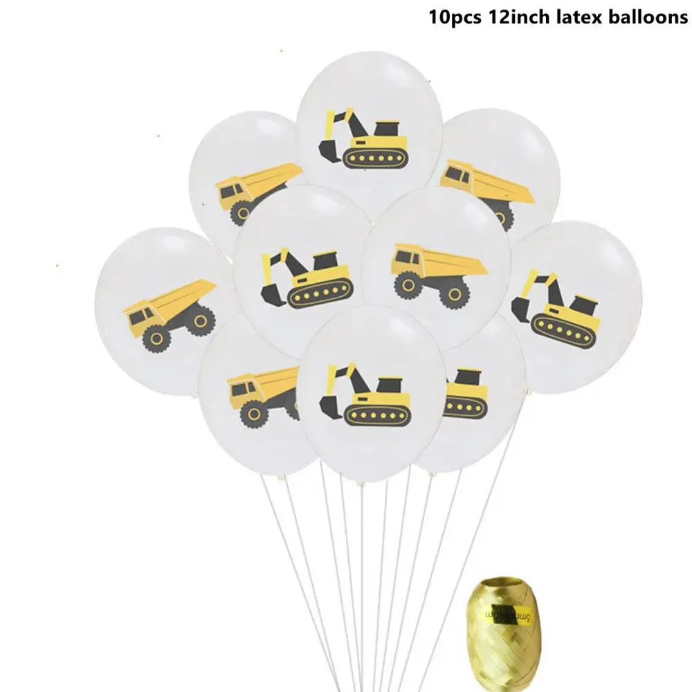 Truck Balloon 13 Taoup бумажные тарелки для пожарных машин, грузовиков, салфетки для стаканчиков, машин с днем рождения, одноразовая посуда для вечеринок, Детские вечерние тарелки для мальчиков - Цвет: Truck Balloon 13