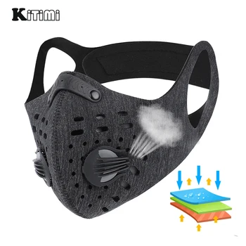 

KiTiMi Mask Cycling Outdoor Work Essential Breathable Mask Unisex Face Cover Reusable And Washable With Replacement Pad