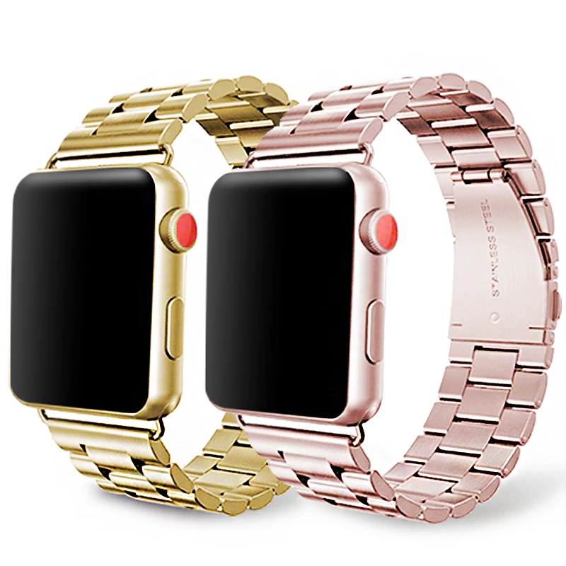Ремешок из нержавеющей стали для Apple Watch 5, 40 мм, 44 мм, ремешок с металлическими звеньями, браслет iWatch, ремешок для серии 1, 2, 3, 4, 42 мм, 38 мм