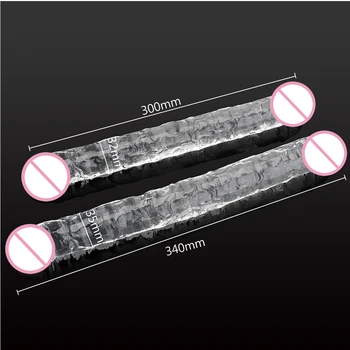 OLO Flexible Soft Jelly Dildo Dual Head Dildo Double Ended Artificial Penis Female Masturbation Sex Toys for Women Lesbian 5