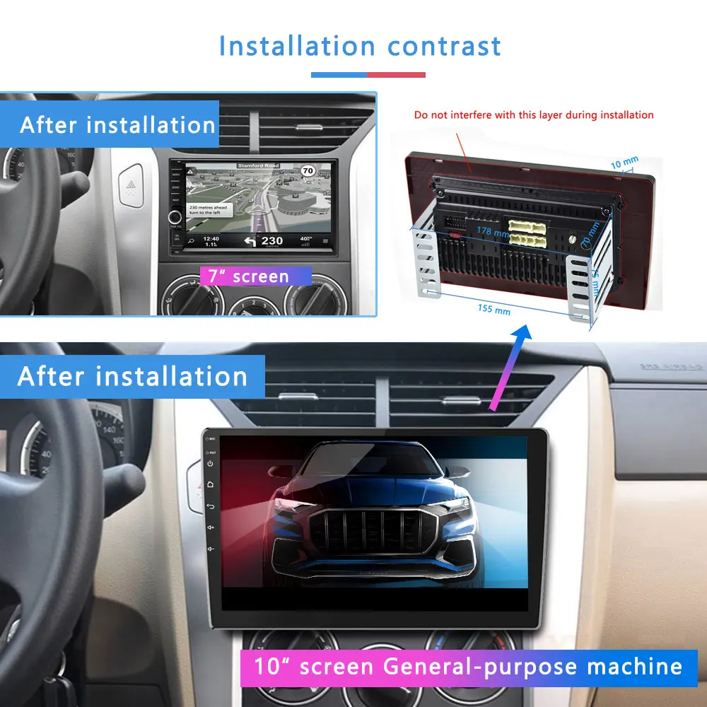 Podofo 2 Din Android Car Radio Car Multimedia Player 2din Autoradio Double DIN For Volkswagen Nissan toyota Kia Universal Stereo
