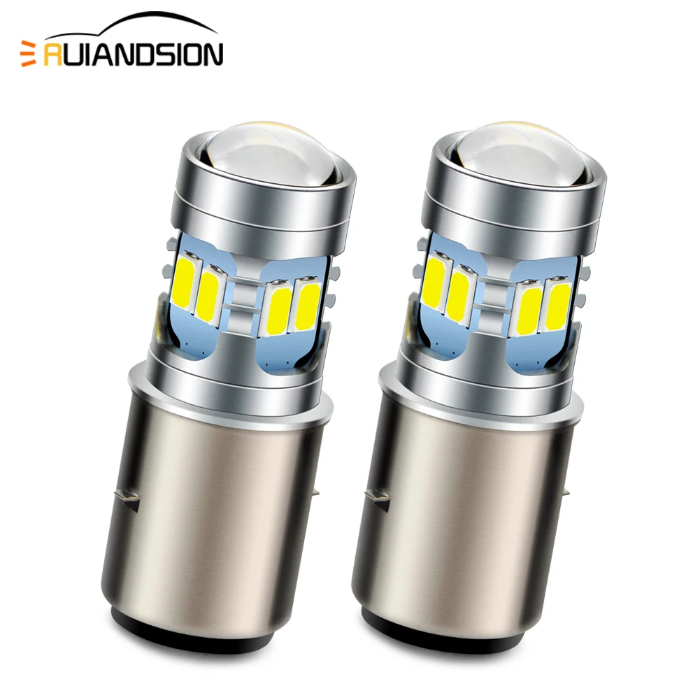 H6 Ba20D Led 12 Smd 5730 Moto Moto Moto Scooter Atv Alto/Basso Bixenon 160Lm/480Lm Lampadina Faro 6000K Bianco Dc 6V 12V