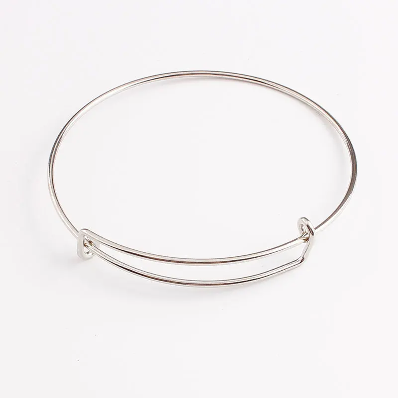 60 Pieces Expandable Bangle Bracelets Adjustable Wire Blank Bracelets for Women DIY Jewelry Making, Silver