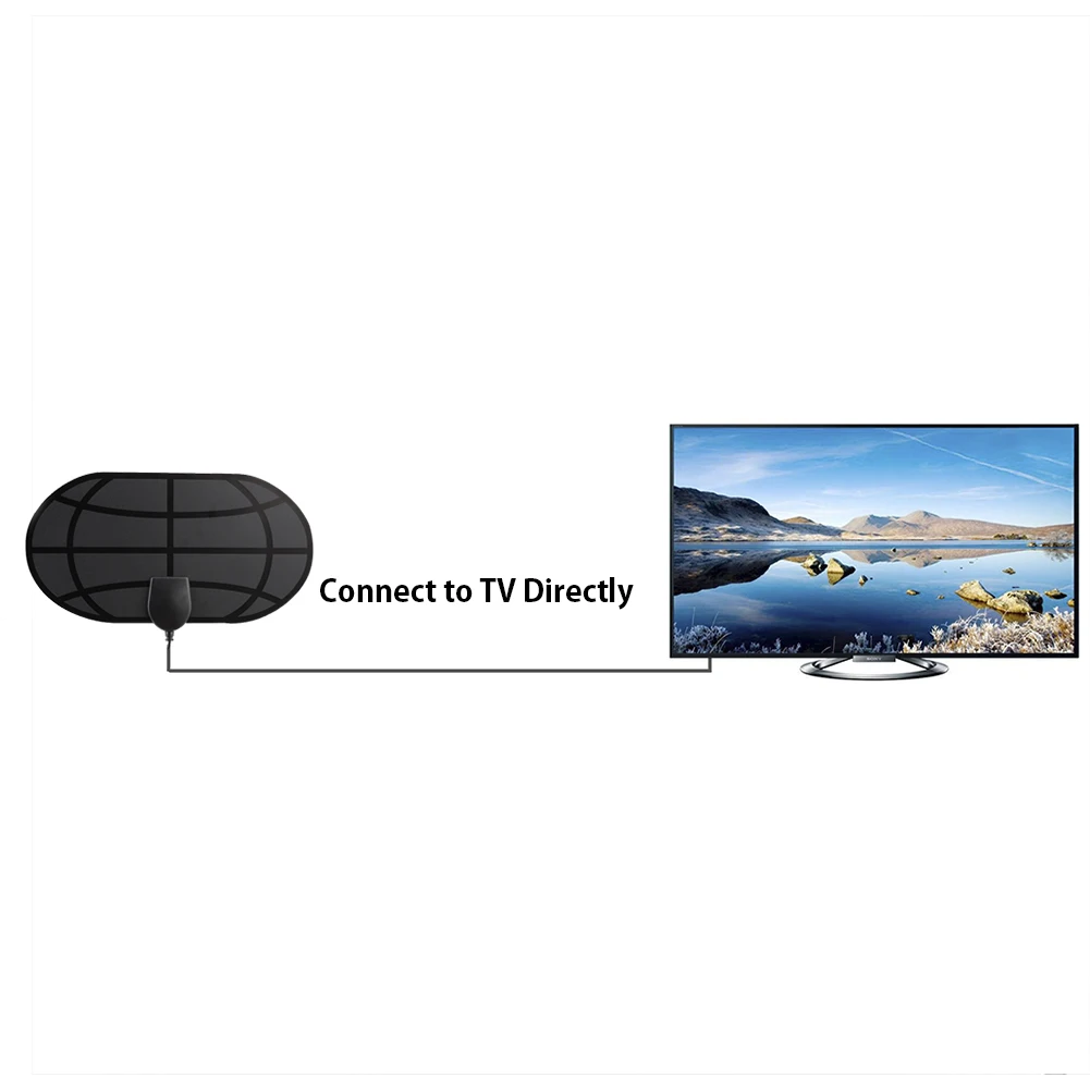 4K 10dBi с высоким коэффициентом усиления HD tv DTV Box Цифровая ТВ антенна EU Plug 50 Miles усилитель активная Внутренняя антенна HD плоский дизайн