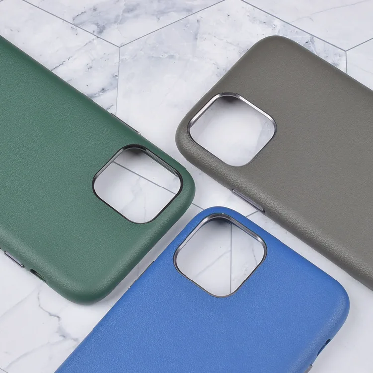 Genuine Leather Business Cover Real Natural Calf Cowhide Phone Case For