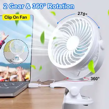

New Portable Handheld Small Fan New Clip USB Fan Charging Desktop Mini Portable Desktop Fan 360 Degree Rotation Outdoor