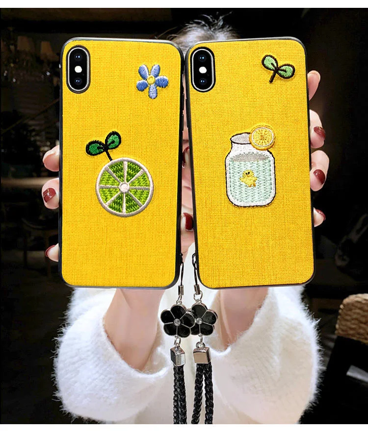 Вышитый Вязаный чехол для телефона huawei P30 PRO, P20 PRO, MATE 20 PRO бутылка для лимона чехол милый чехол для девочек желтый мягкий