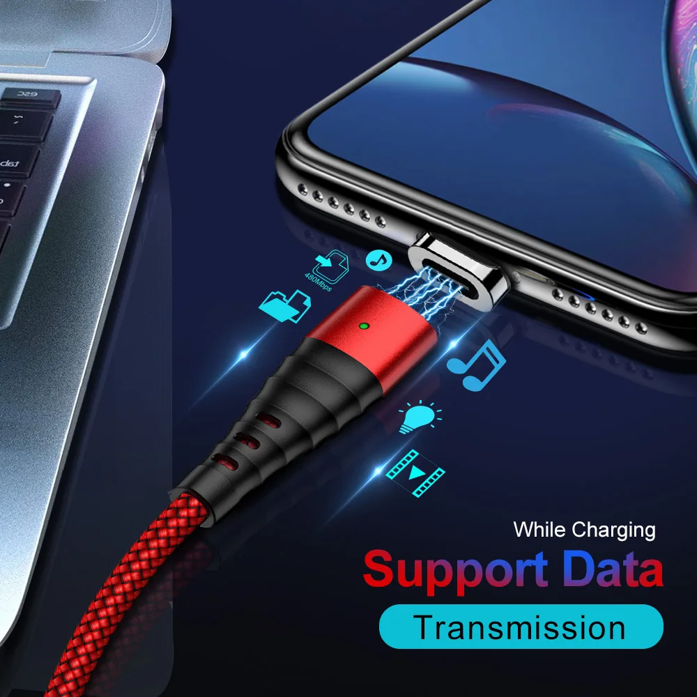 Магнитный кабель 3A type-C для samsung A70 huawei P30 lite Micro usb провод для быстрого заряда USB C Магнитный телефонный кабель для Xiaomi