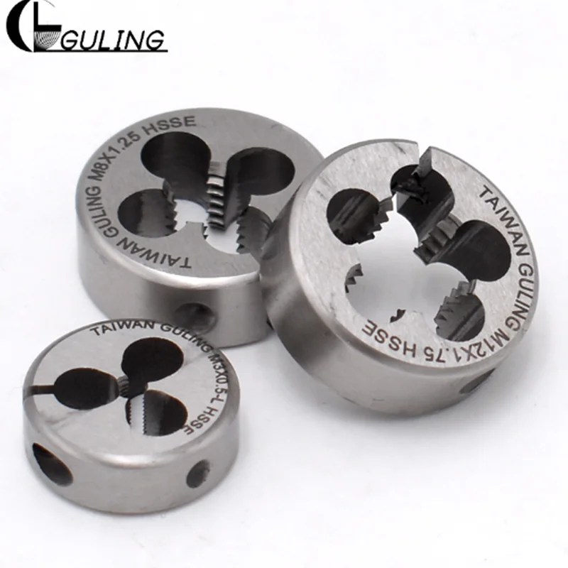 

GULING HSS Metric Fine thread Hand Round Die M17 X0.5 X0.75 X1 X1.25 X1.5 X2 Screwing cutting threading dies tool