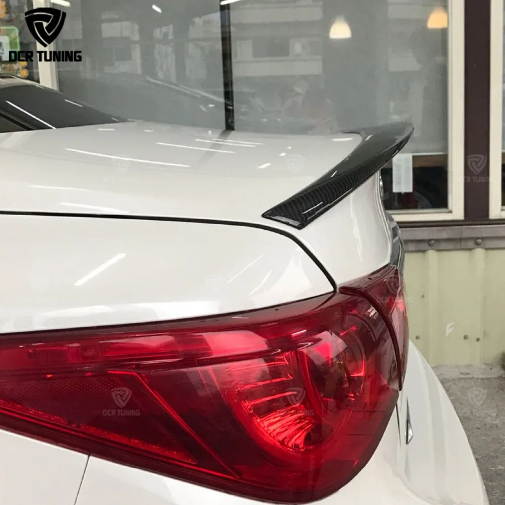 Carbon Rear Lips For Infiniti Q50 Q50S Carbon Spoiler 2014 2015 Q50 Fiber Rear Trunk Wing Spoiler Fiber