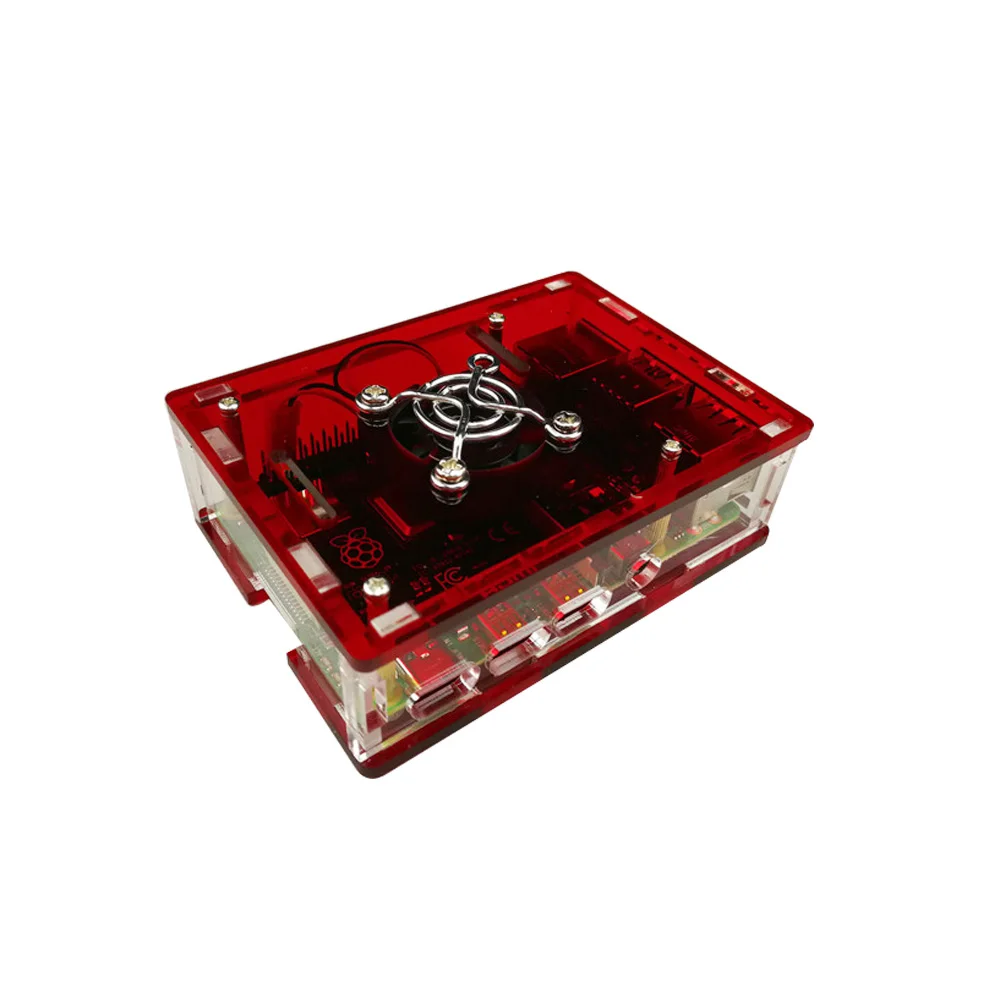 Red Raspberry Pi 4 Чехол настенный большой дисплей акриловый прозрачный цвет защита для Raspberry Pi 4 Модель B - Цвет: Red