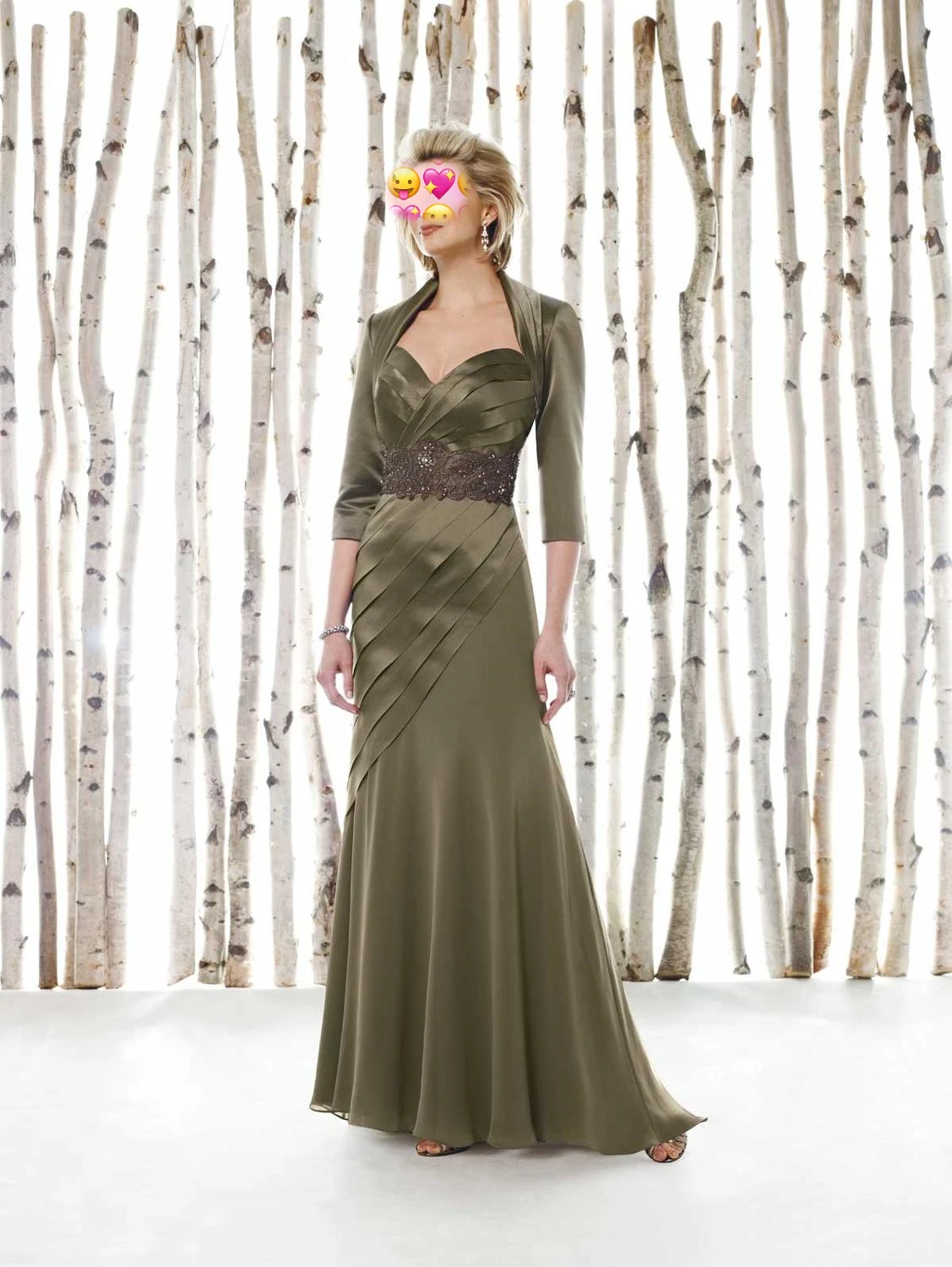 

Satin Chiffon Mother Dresses with Jacket Evening Dresses For Weddings vestido de festa para mae da noiva Dress for Women Lace