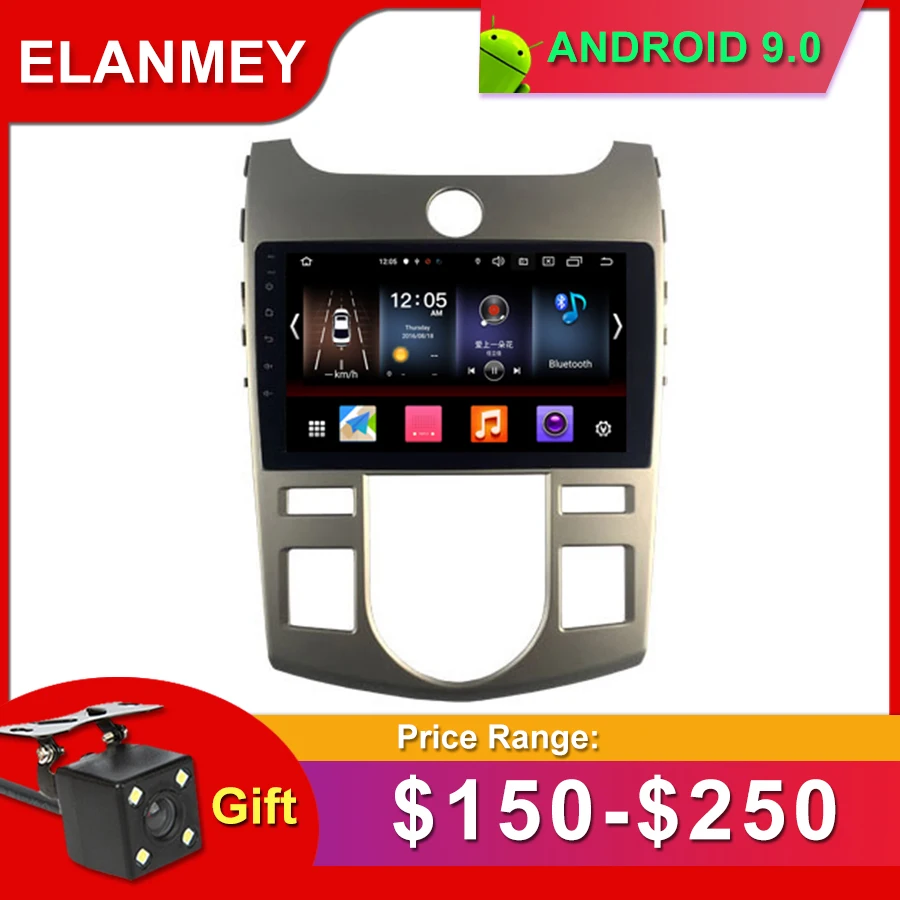 Gift Camera Car Radio for KIA Forte AT 2008-2012 Android 9.0 GPS Navigation Bluetooth Touch screen Car Audio Stere Multimedia