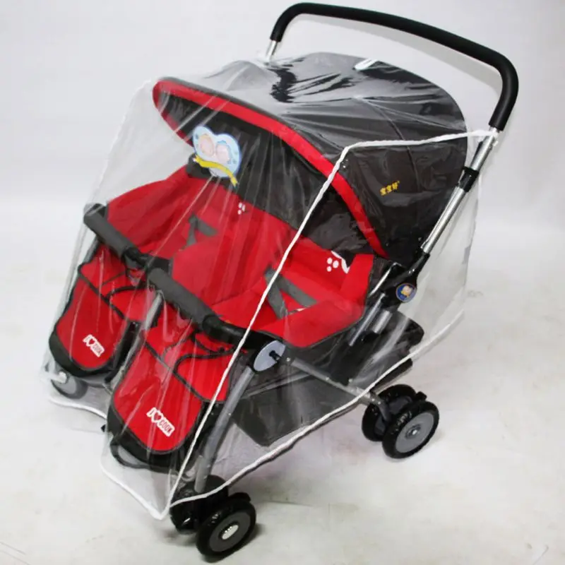 Baby Pushchairs Rain Cover For Twins Clear Stroller Wind Dust Shield stroller handlebar cover stroller foot cover