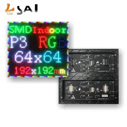 Painel de pixel p3 rgb, tela hd, 64x64 pontos, matriz p3, smd, módulo de led