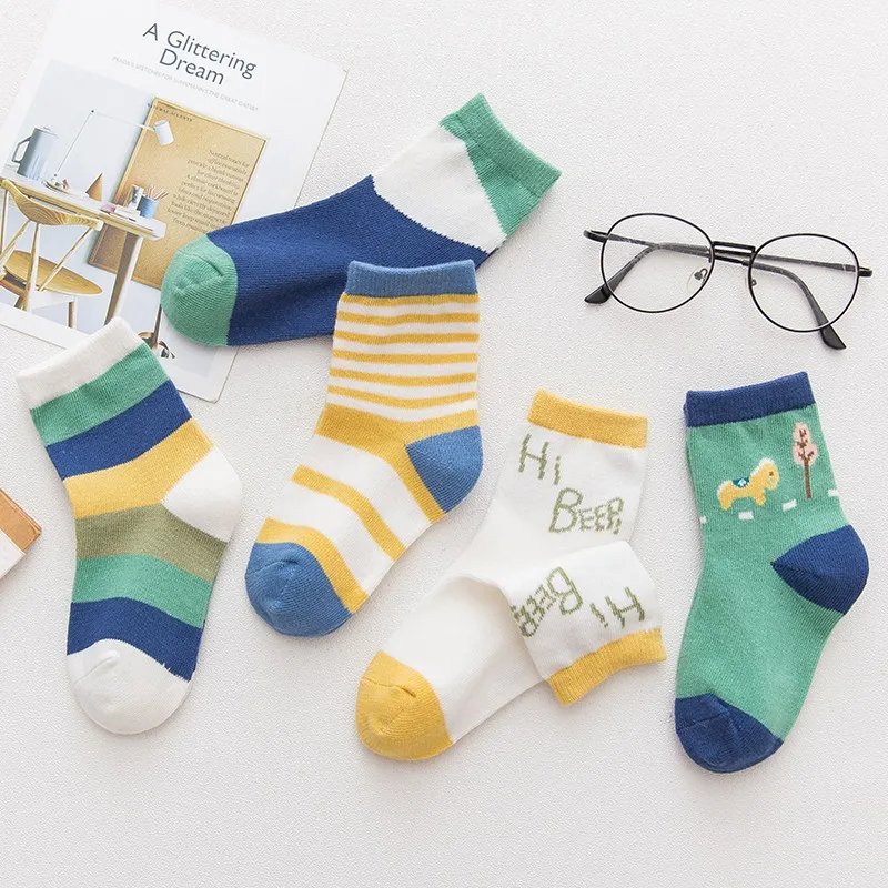5Pairs/lot Infant Baby Socks Cartoon soft Baby Socks for Girls Cotton Newborn Boy Toddler Socks Baby Clothes Accessories - Цвет: XL2307B