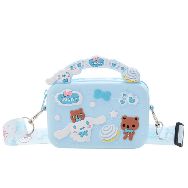 2021 Kawaii Silicone Shoulder Bag Kuromi My Melody Cinnamoroll Keychain Bag Popits Fidget Toys Children Messenger Bag for Girls 2