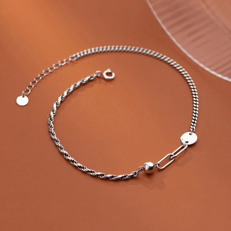 100% 925 Sterling Silver Decoration On Foot Anklets Adjustable Woman Thai Silver Bracelet On The Leg Chain Fashion Jewelry