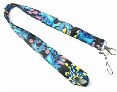 10 Милые аниме Мультяшные Lilo& Stitch lanyards работы id значок кнопочный телефон держатель шеи висячая веревка шнурок для ключей ремни Прямая - Цвет: 10