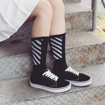 

Crew Mens Socks Casual Man Cotton Sox Striped Black White Standard Sock Men Autumn Winter Fashion Adult Trendy Calcetines Hombre