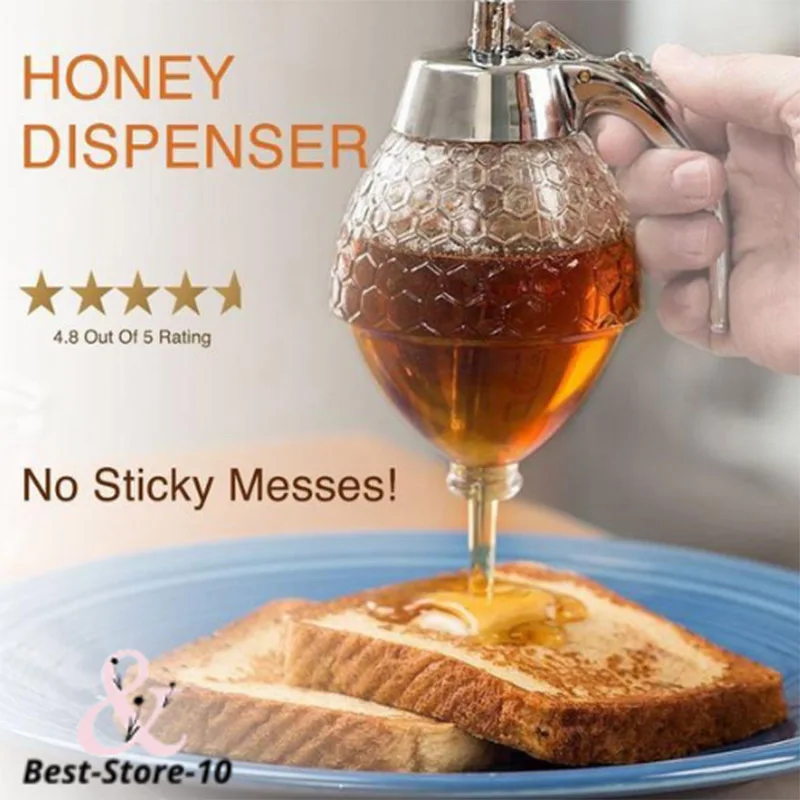 

Hot Crystal Honey Dispenser Transparent ABS Honey Storage Container Bottle MCK99