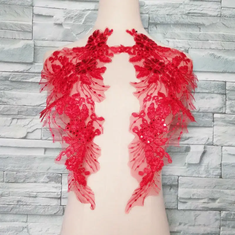 

1pair Beautiful Flower Applique Embroidered Sew on Patches For Clothes Dress Fashion Sticker Diy Decoration Repair High Quality