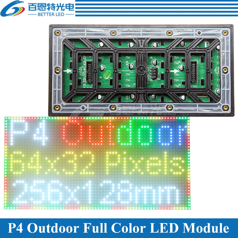 Ip65 Smd P4 Outdoor Led Module 8s Rgb 256*128mm Led Matrix Led Sign 64*32  Pixel Taxi Display Advertising Led Panel Free Shipping - Led Displays -  AliExpress
