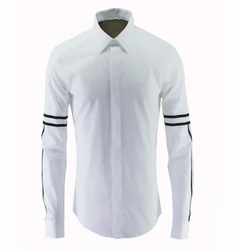 

Encryption Shirt Material Plus Flocking Printing Brand Men Shirt Men's Shirt Cloth Element Literature And Art Men's Wear
