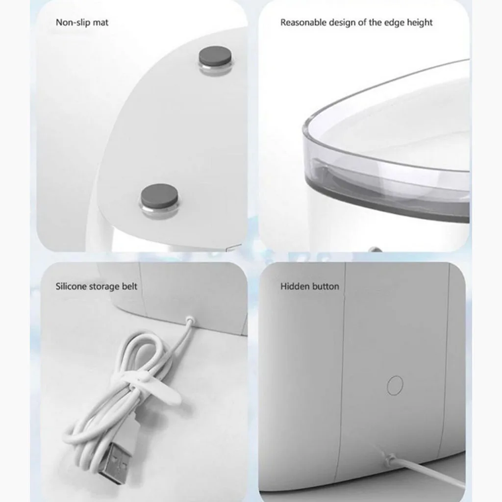 Cat Dog Drinking Water Fountain Automatic Pet Bowl Dispenser Drink Dish Filter 1.9L White Feeder Bowl Pet Drinking Dispenser