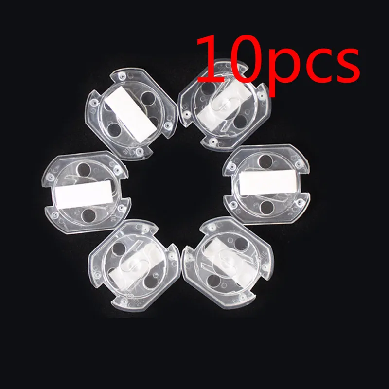 10pcs transparent 1/10 шт Детская безопасность Вращающаяся крышка 2 отверстия Круглый европейский стандарт младенец против электрической защиты гнездо пластиковые замки безопасности - Цвет: 10pcs transparent