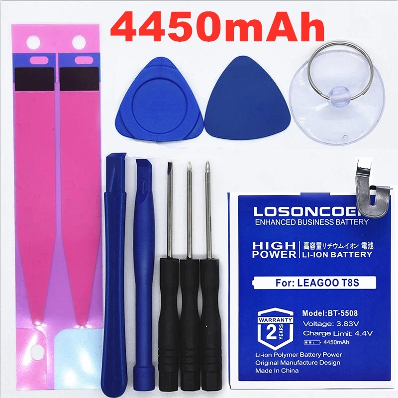LOSONCOER 4450 мАч BT-5508 Аккумуляторы для мобильных телефонов Leagoo T8S батареи для телефонов бесплатные инструменты+ наклейка
