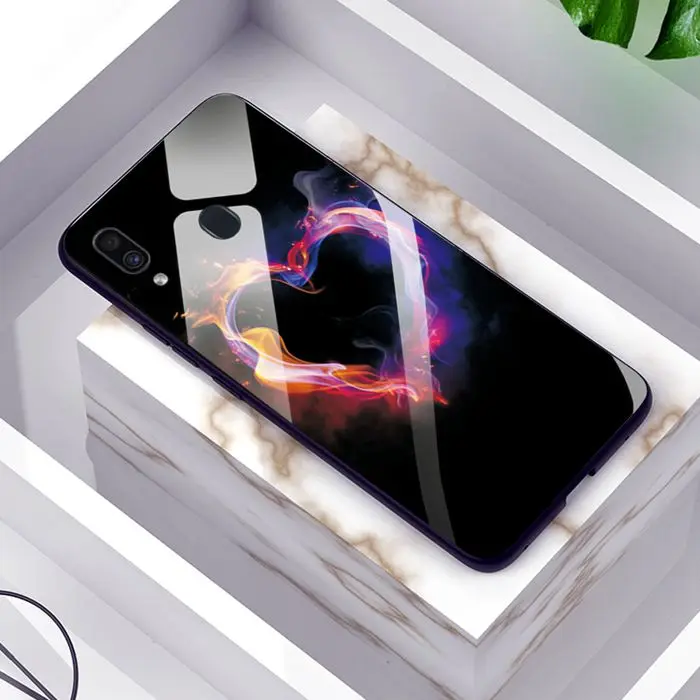 GLSZZZ123 Чехлы из закаленного стекла для samsung Galaxy S 8 9 10 Plus S10 Lite бампер для samsung A50 A70 A30 M20 A40 A10 J4 J6 Plus Coques - Цвет: GLSZZZ123