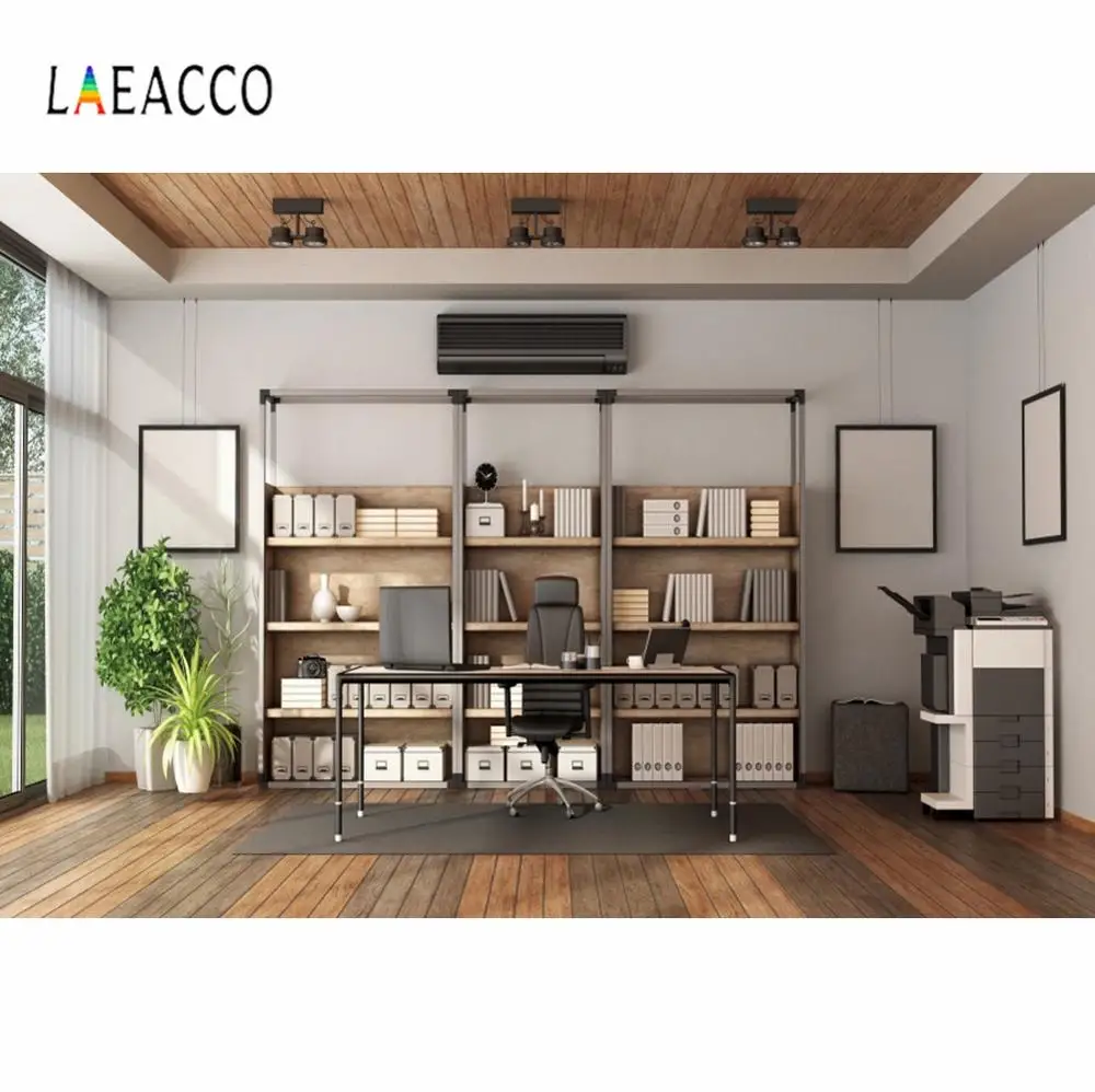 

Laeacco Interior Scene Office Room Windows Photo Background Wall Decor Baby Child Portrait Photography Backdrop Photo Studio