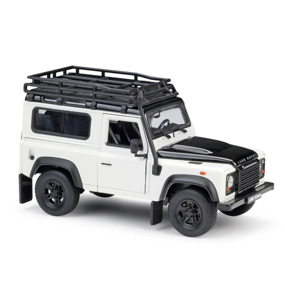 Белый Welly 1:24 Land Rover Discovery Черный Автомобильный брелок для автомобильных ключей, имитационная модель автомобиля украшение для дома подарок игрушка для литья под давлением модели футболки для мальчиков - Цвет: Белый