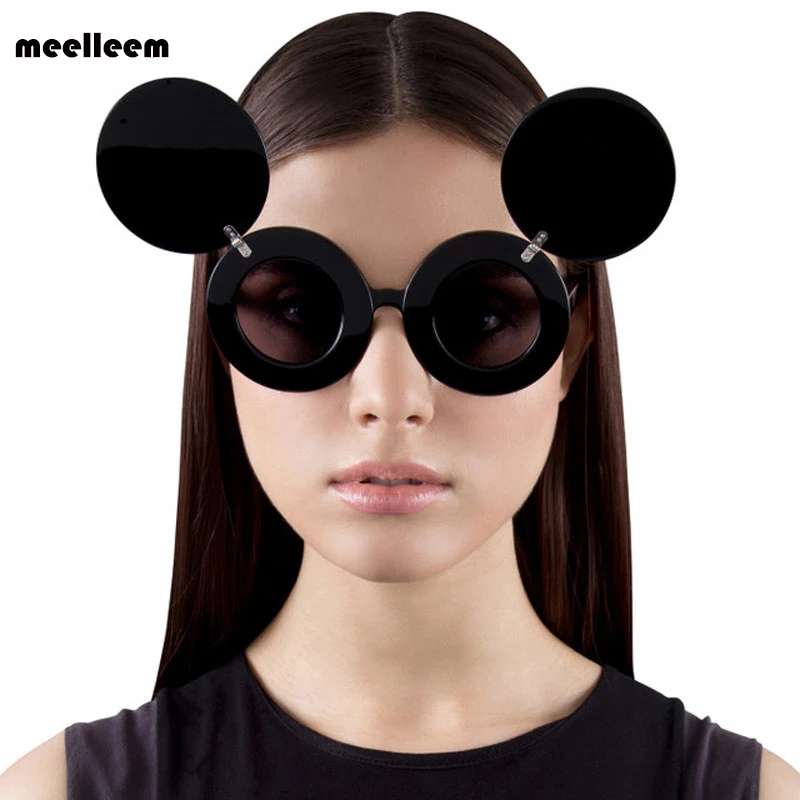 

Round Flip Up Sunglasses Vintage Steampun Frame Women Double Layer Mickey Mouse Party Glasses Plastic Cosplay Eyewear