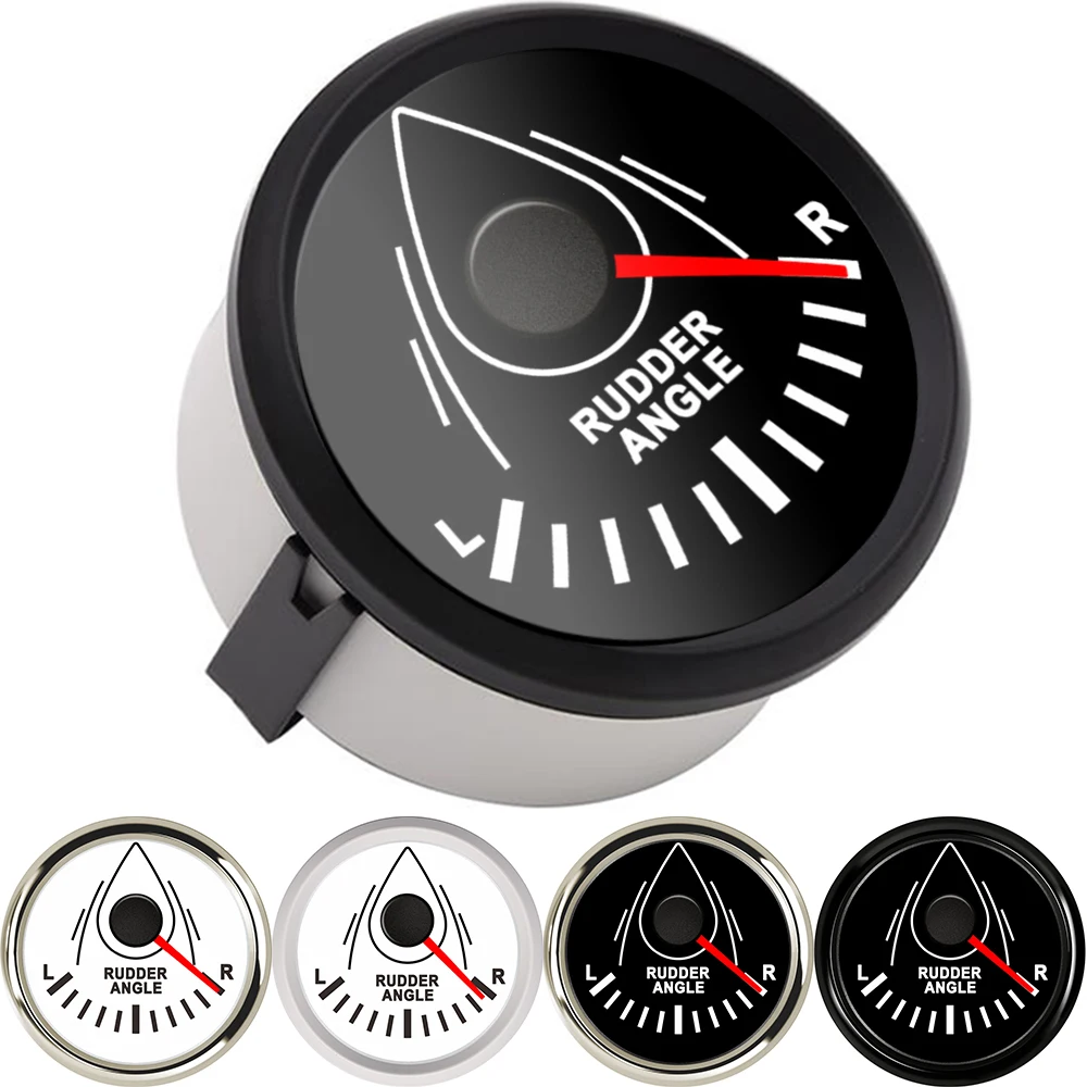 

52mm Rudder Angle Indicator Boat Rudder 12/24V Angle Indicator Gauge 0-190ohm Navigate Yacht STBD-PORT Double Layer Anti-Fogging