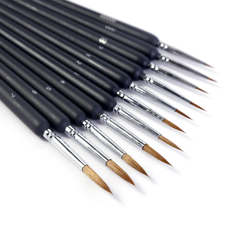 3pcs Professional Detail Miniature Artist Paint Brushes Set Weasel's Hair Hook Line Nail Pen for Oil Acrylic Watercolor Painting 3pcs lot chinese calligraphy brush pen small regular script brush weasel hair artist drawing brush for writing painting brush