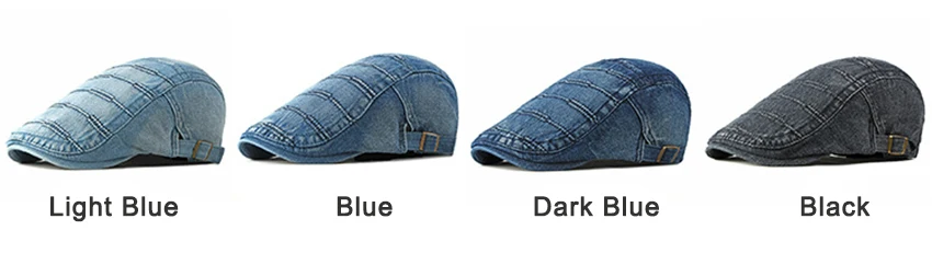 Wuaumx Berets Hat For Men Women Spring Summer Denim Visor Peaked Ivy Cap Black Blue Duckbill Hat Casual Painter Newsboy Cap best mens beret