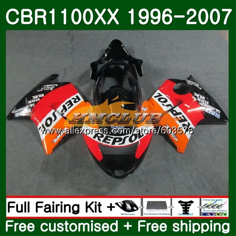 Дрозда для HONDA CBR1100XX 96 97 98 99 00 01 85CL. 73 CBR1100 XX 1996 2007 CBR 1100XX 02 03 04 05 06 07 обтекатели orange