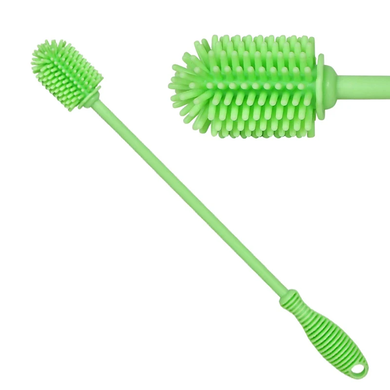 Green - 12 inch Силиконовая щетка для бутылок очиститель для узких контейнеров для шеи гидро колба ваза посуда JS23 - Цвет: Green - 12 inch
