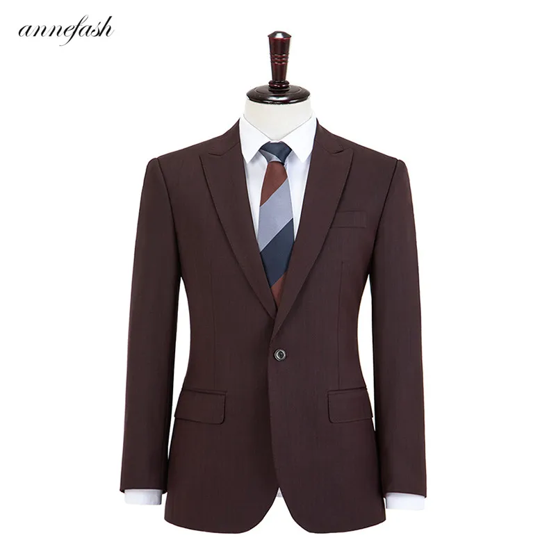 jacket and pant Шерстяной темно-коричневый клетчатый твидовый мужской костюм на заказ в стиле ретро мужской свадебный Блейзер 3 шт - Цвет: jacket and pant