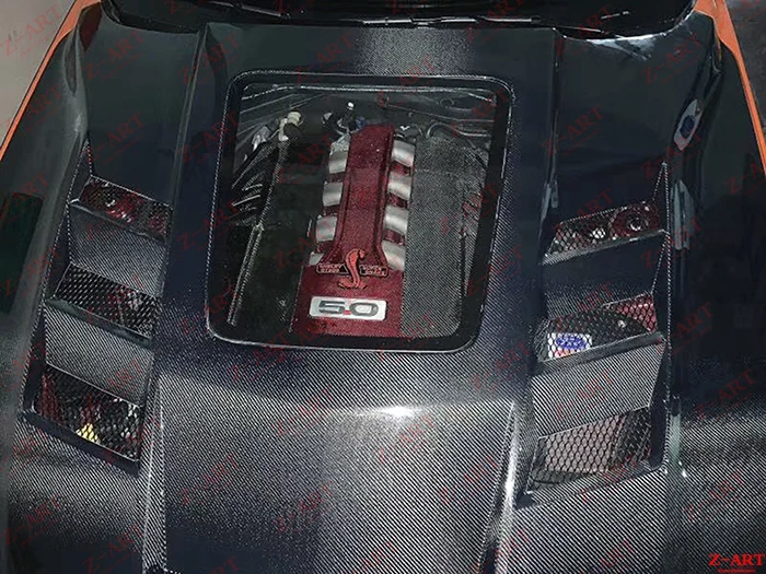 Z-ART капот двигателя из углеродного волокна для Ford Mustang- 2,3 5.0L капот двигателя из углеродного волокна для Mustang крышка двигателя из углеродного волокна