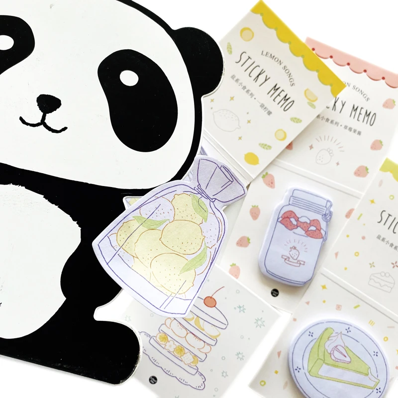 30 pages Cute Cake Strawberry Jam Lemon Memo Pads Plan Message Writing Sticky Notes School Office Supply Student Stationery