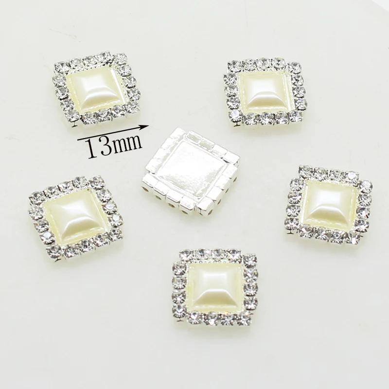 Модные изысканные 10 штук 13 мм quare сплав Diy ювелирные аксессуары плоская задняя имитация жемчуга украшения ручной работы
