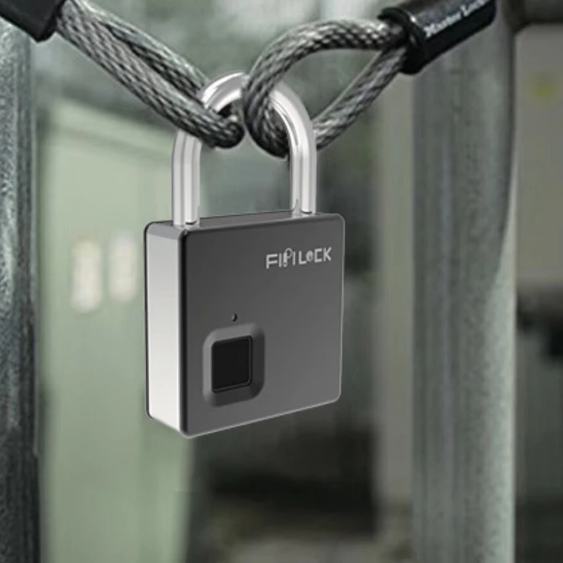

HOT-Fipilock FL-S5 Door Padlock Outdoor Travel Fitness Stainless Steel Lock Biometric Intelligent Fingerprint Key Anti-Theft Loc