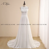 ADLN Jewel Chiffon Beach Wedding Dress Customized Lace Boho Bride  Sexy Back Bohemian  Gown Custom Made Vestidos de novia 1