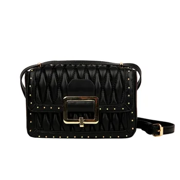

New Version Fashion Rivet Single Shoulder Small Square Bag Lady Leisure Versatile Messenger Bag Moda Feminina Small Bag Women