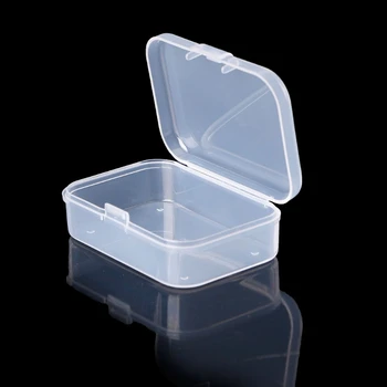 

Rectangular Plastic Clear Transparent Storage Box Collection Container Organizer D08F